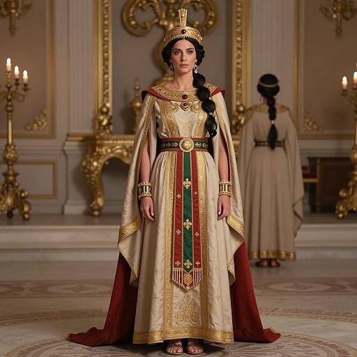 Woman in Ancient Roman-Style Costume