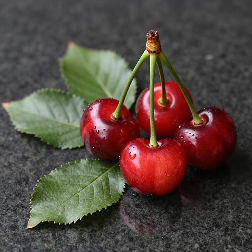 Macro Close-Up of Vibrant Cherries