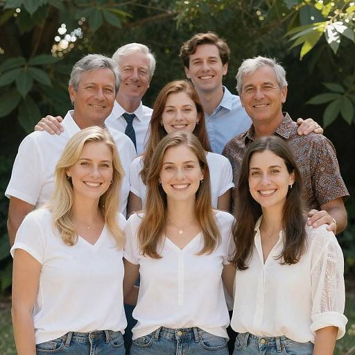Outdoor Family Portrait with Smiling Members