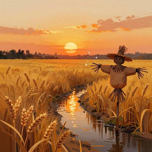 Golden Wheat Field at Sunset
