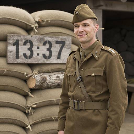 Soldier Portrait in Muted Earth Tones