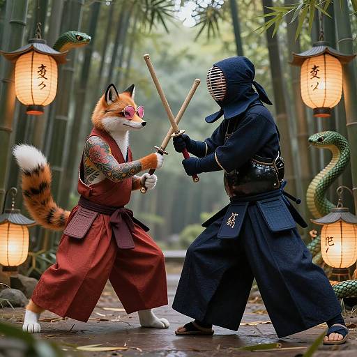 Epic Kendo Battle: Samurai Cat vs Ninja Fox