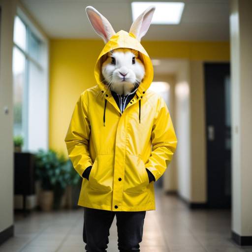 Solo Rabbit in Yellow Raincoat