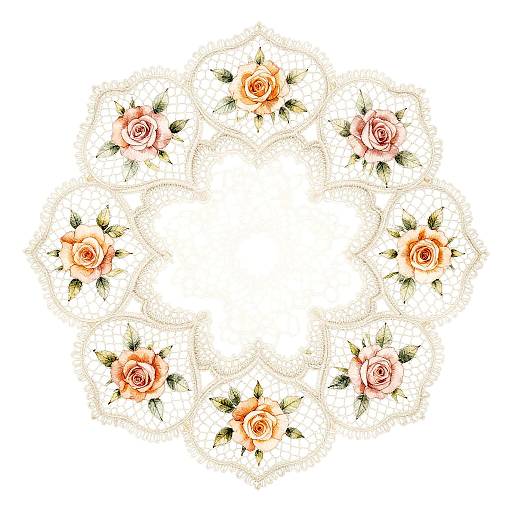 Delicate Lace Pattern with Roses