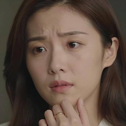 Concerned Woman in Close-Up Portrait