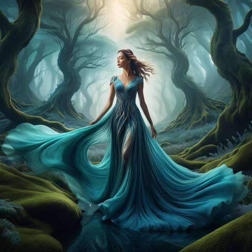 Enchanting Woman in Mystical Forest