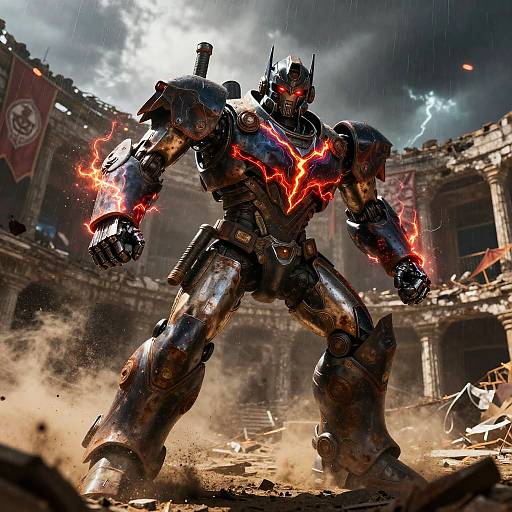 Robo Gladiator in Rusted Armor
