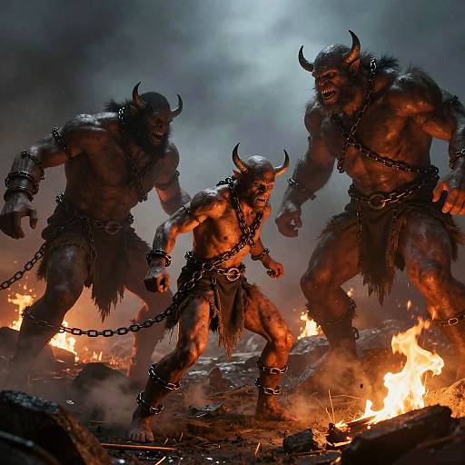 Captive Struggle Against Gnoll Captors