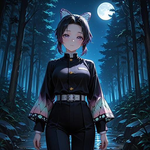 Kochou Shinobu in Moonlit Forest