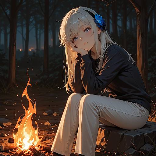 Gwendolyn Tennyson by Campfire