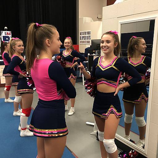 Cheerleaders Rehearsing at Halftime