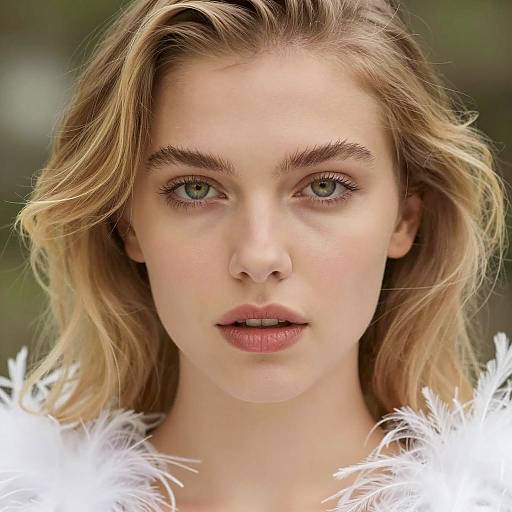 Intense Gaze of a Young Woman