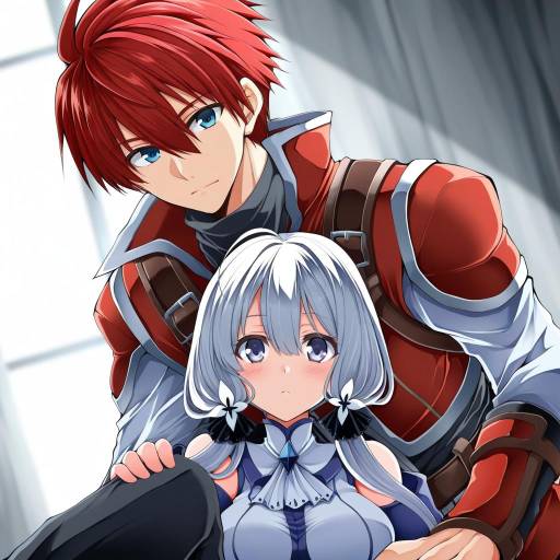 Illustration of Adol christin, ys in the style of Ya-man