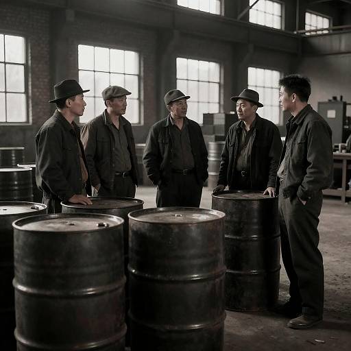 Gritty Warehouse Gathering of Men