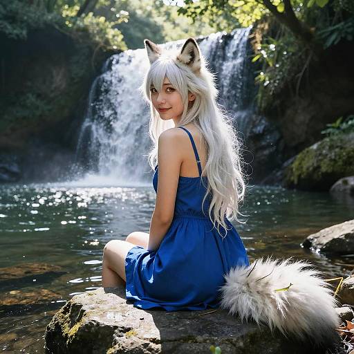 Backlit Anthro Wolf in Sacred Forest