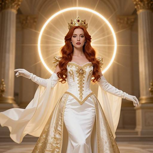Regal Red-Haired Woman Portrait