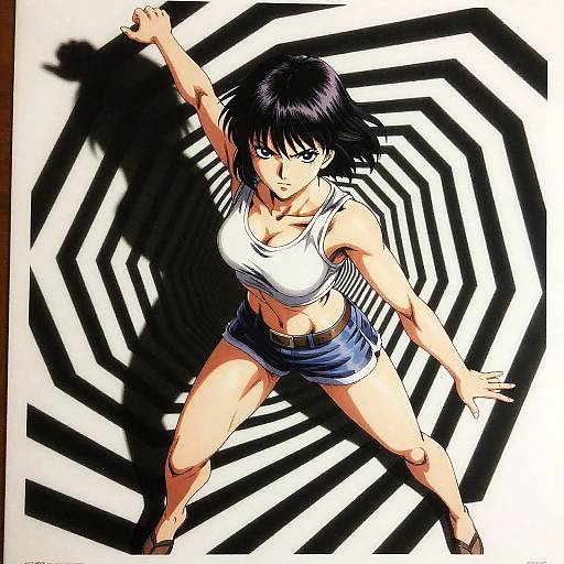 Realistic Female Portrait with Dramatic Shadows