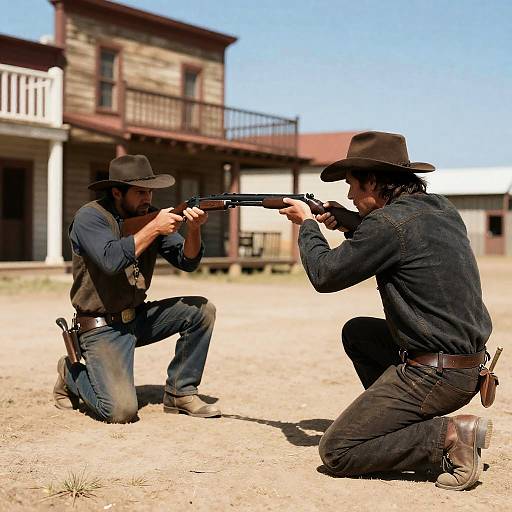 Dramatic Standoff in a Western Town