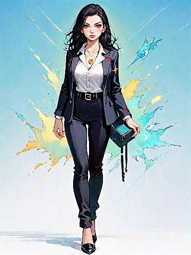 Confident Business Casual Woman Illustration