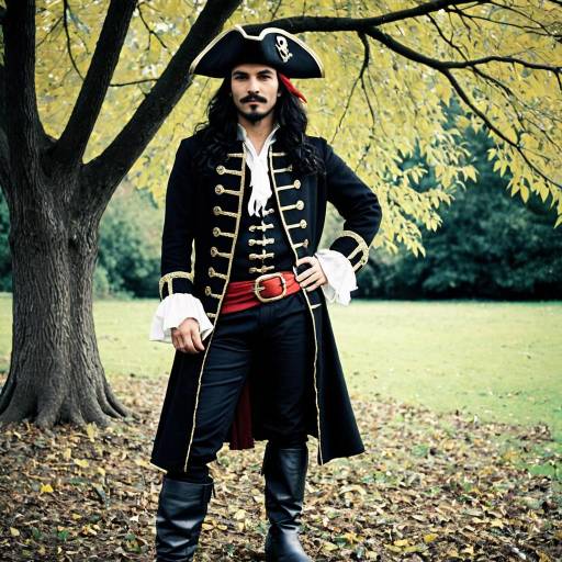 Man in Captain Hook Pirate Costume Outdoors