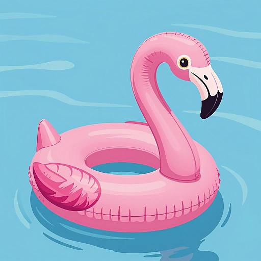 Pink Flamingo Pool Float Illustration
