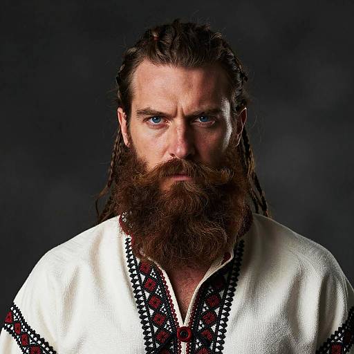 Intense Bearded Man Portrait