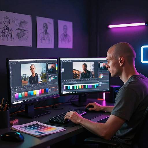 Cyberpunk Photo Editor at Night