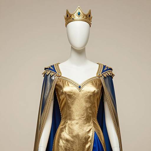 Mannequin in Gold and Blue Outfit