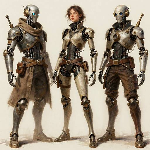 Steampunk Humanoid Android Sketches