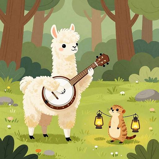 Whimsical Forest Music Scene