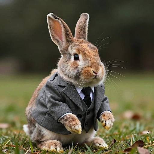 Elegant Bunny in a Stylish Suit
