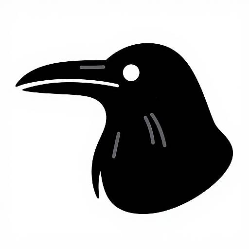 Minimalist Raven Logo Icon
