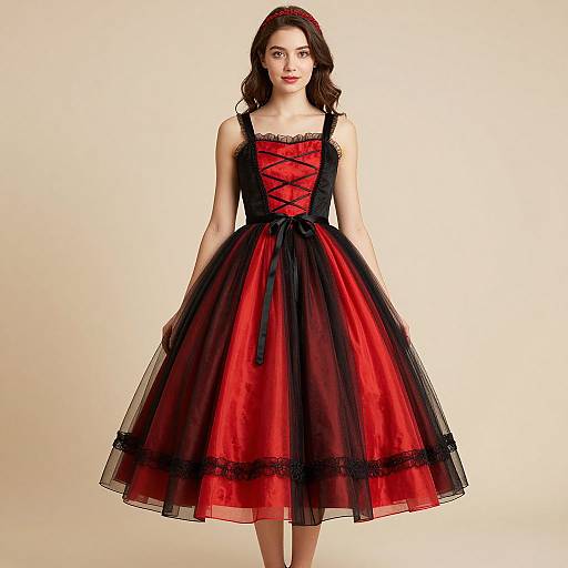 Red and Black Princess Dress