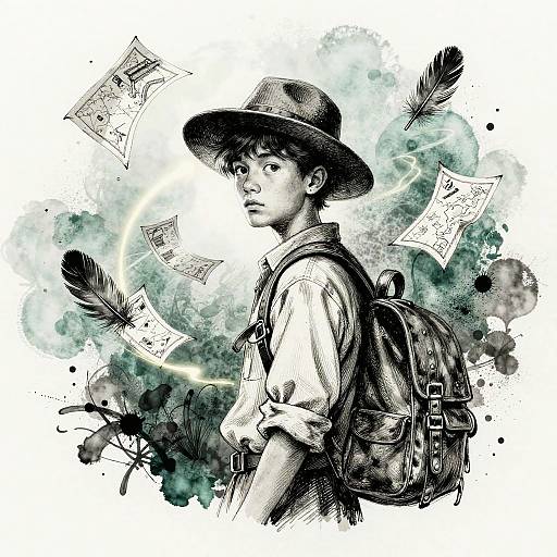 Surreal Traveler Ink Illustration