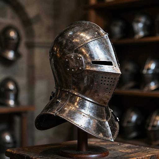 Weathered Medieval Knight's Helmet