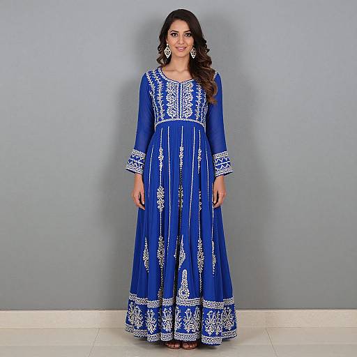 Woman in Blue Sharara Dress