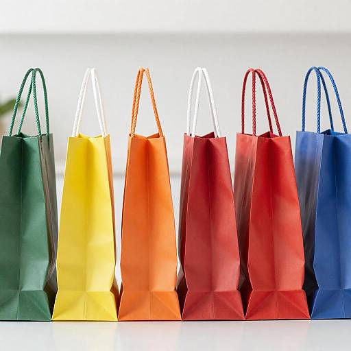 Colorful Gradient Shopping Bags in Row