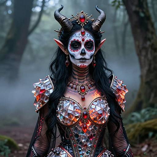 Elven Sorceress with Dia de los Muertos Face Paint