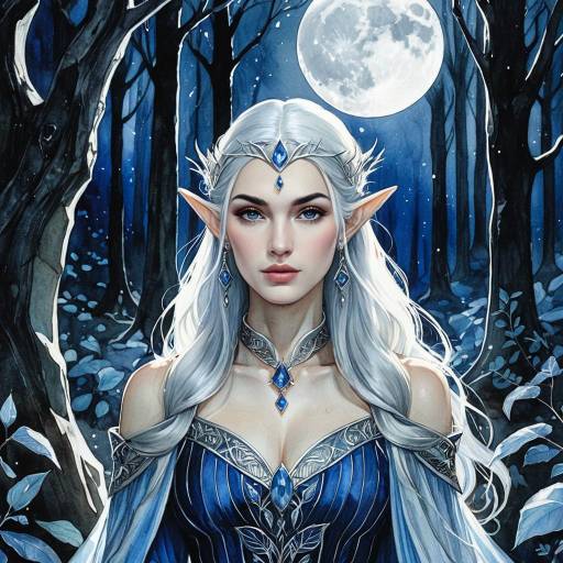 Ethereal Elf Queen in Crystal Forest