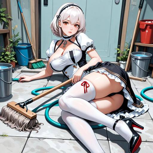 Character Design of Anime Girl in Thigh Highs