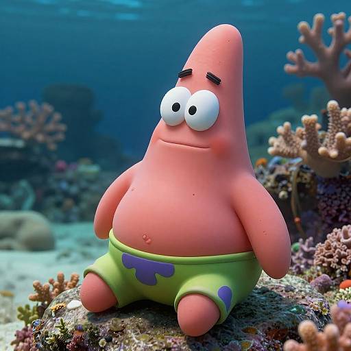 Hyper Realistic Patrick Star Underwater