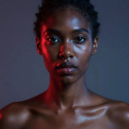 Neon-Lit Metallic Glow Portrait