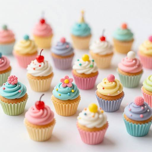 Whimsical Candy-Colored Cupcake Charms