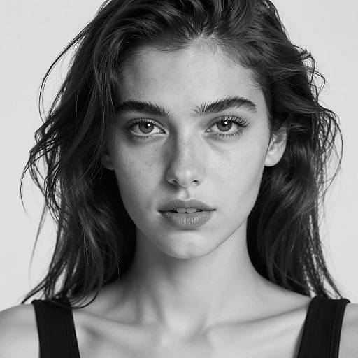 Intense Gaze: Black and White Portrait