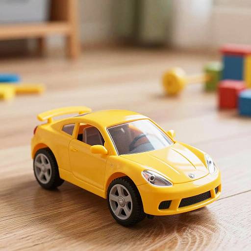 Close-Up of Toy Car on Floor