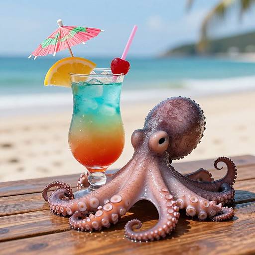 Bishoujo Wet Octopus with Cocktail
