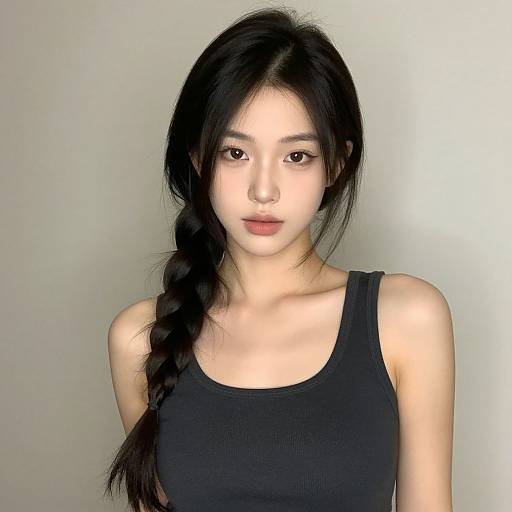 Realistic Girl in Sleeveless Top
