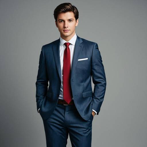 Stylish Man in Blue Dress Suit