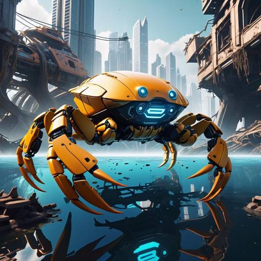 Giant Robotic Crab in Underwater City Giant Robotic Crab in Underwater City