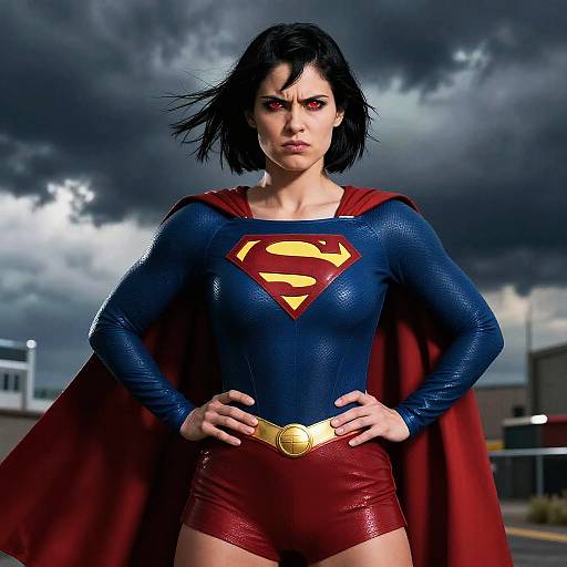 Supergirl in a Dramatic Cowboy Shot